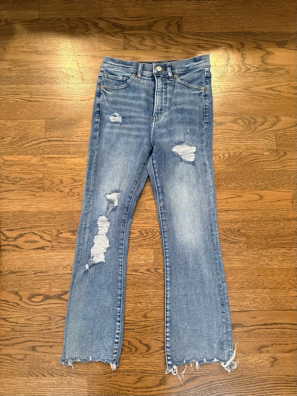 Express Distressed Light Blue Jeans